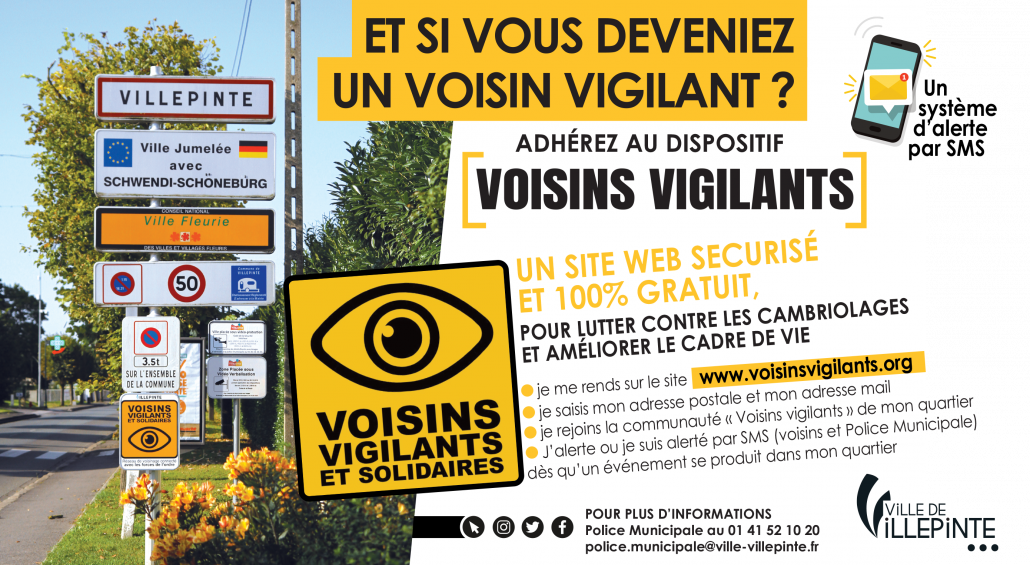 Adhérez au dispositif "Voisins vigilants" sur Villepinte (93)