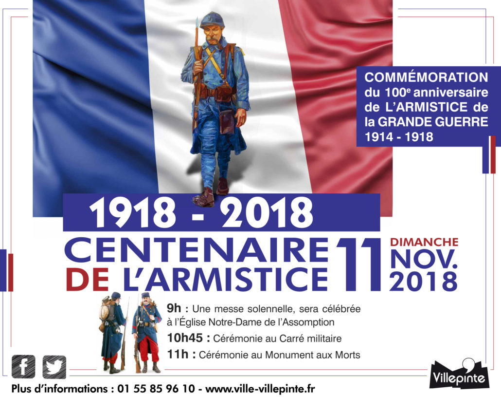 100ème anniversaire de l'armistice de la grande guerre 1914-1918.