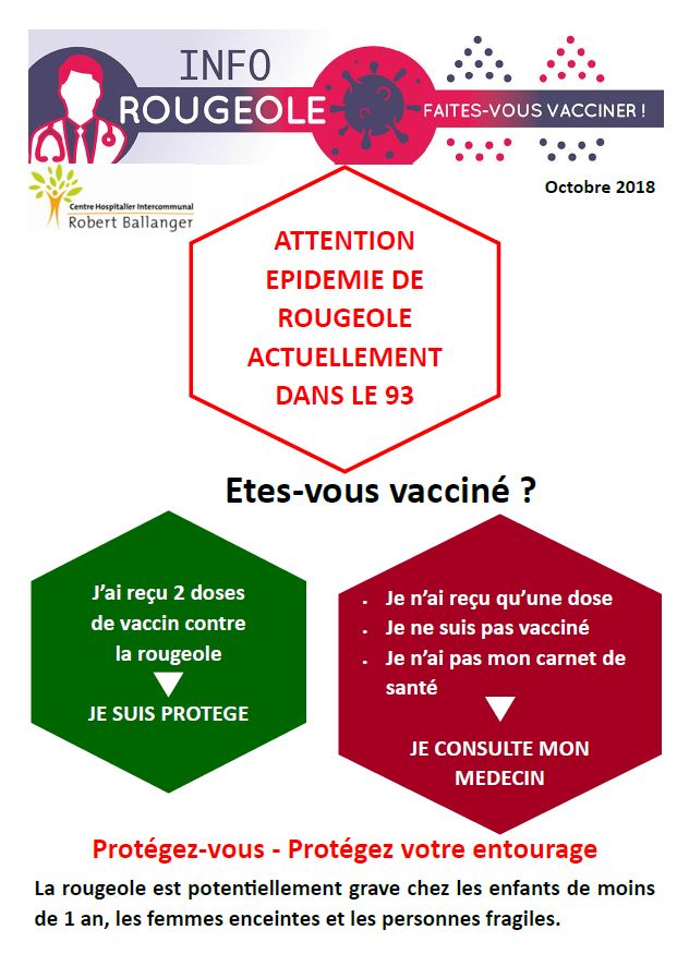 Informations sur l'épidémie de Rougeole en Seine Saint-Denis - octobre 2018