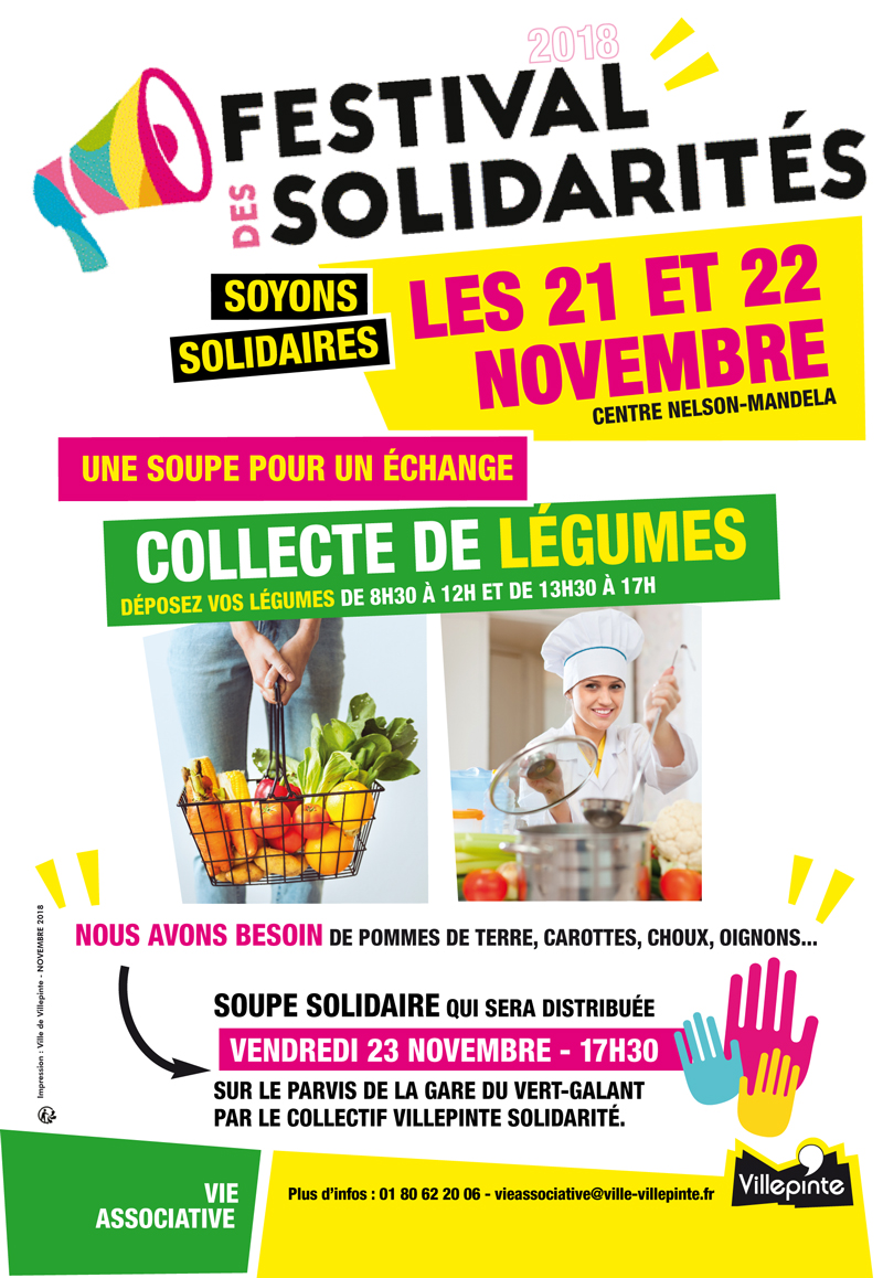 Collecte des légumes dans le cadre du Festival des Solidarités à Villepinte, les 21 et 22 novembre 2018