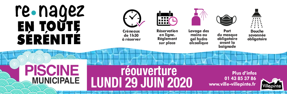 Re-nagez en toute sécurité à partir du 29 juin à la piscine municipale de Villepinte