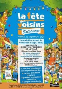 Fête des voisins à Villepinte le 18 septembre 2020