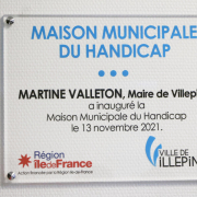 Plaque de la Maison Municipale du Handicap unaigurée le samedi 13 novembre 2021 à Villepinte (93)