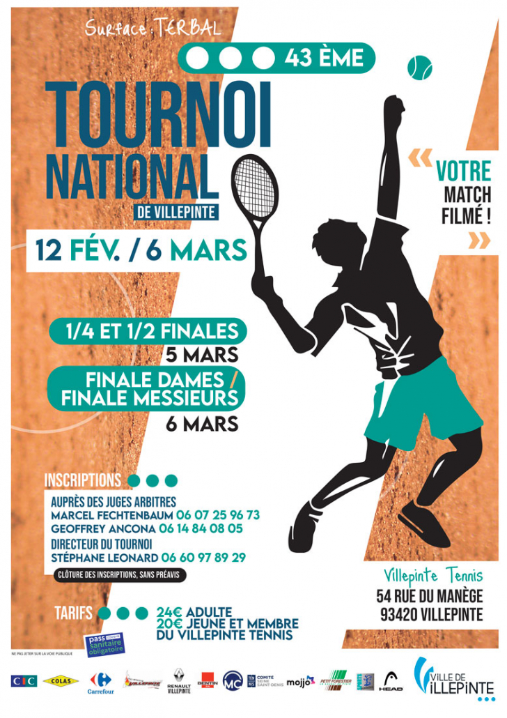 Tournoi national de Tennis de Villepinte du 12 février au 6 mars 2022