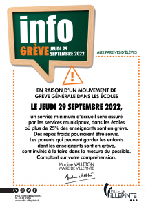 grève enseignants villepinte 29 septembre 2022