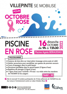 La piscine de Villepinte en rose ! dimanche 16 octobre de 9h30 à 12 heures